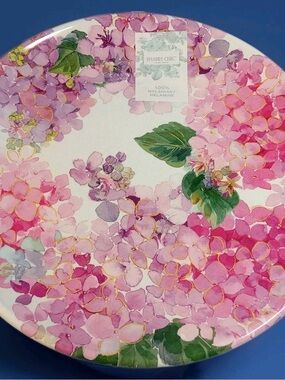 New Shabby Chic Pink & Purple Hydrangea 11” Dinner Plates Set of 4